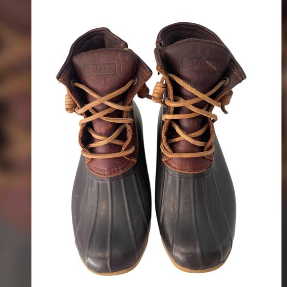 Sperry Saltwater Leather Waterproof Duck Boots Womens size 6.5 - Picture 3 of 8